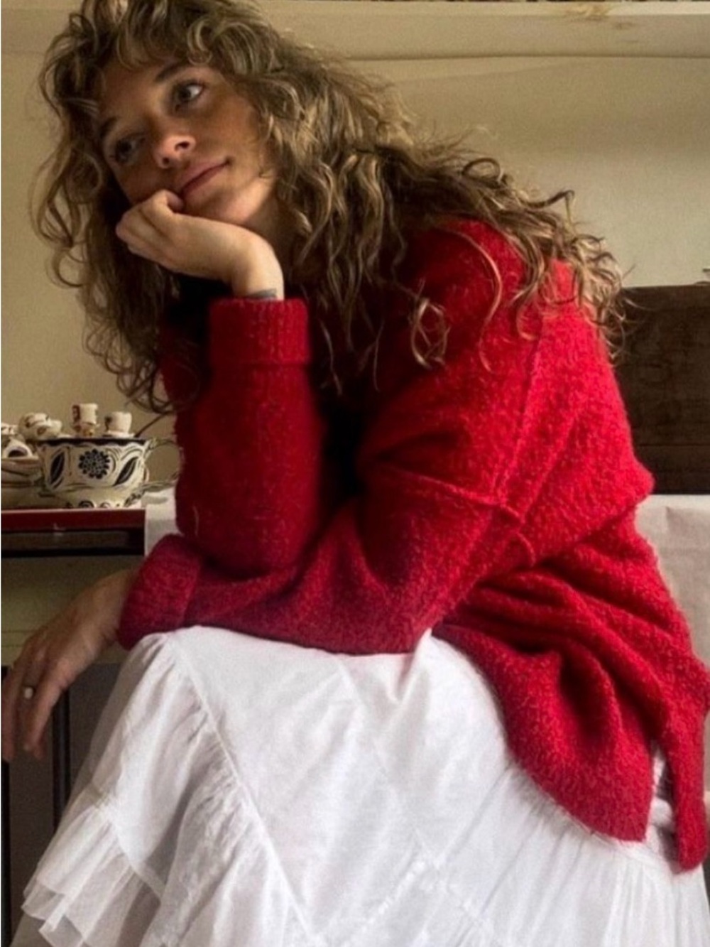 Red Cashmere Sweater - Picture 4 of 5